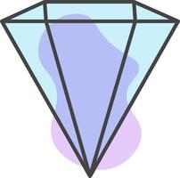 Sharp blue diamond, illustration, on a white background. vector