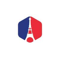 Eiffel tower logo design template. Paris logo design. vector