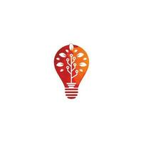 Tech Tree bulb shape concept Logo Template Design. vector