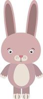 Pink bunny, illustration, vector on white background.