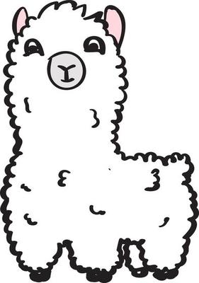 Cute lama, illustration, vector on white background.