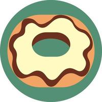 donut glaseado, ilustración, vector sobre fondo blanco.