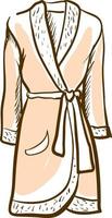 Drawing of a bathrobe, illustration, vector on white background.
