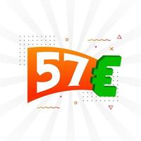 57 Euro Currency vector text symbol. 57 Euro European Union Money stock vector