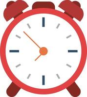 Red clock, illustration, vector on white background.