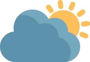 Cloudy with sun, illustration, vector on a white background.