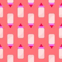 Bottle of milk pattern, illustration, vector on white background.