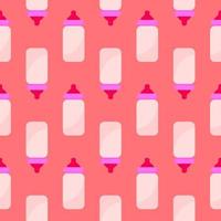 Bottle of milk pattern, illustration, vector on white background.