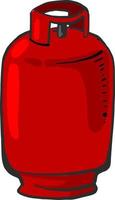 botella de gas roja, ilustración, vector sobre fondo blanco