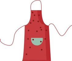 Red apron, illustration, vector on white background.