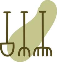 Gardening tools, illustration, vector on a white background.