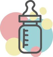 Baby bottle with milk, illustration, vector, on a white background. vector