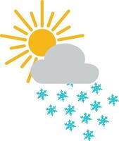 Sun with heavy snow cloud, illustration, vector, on a white background. vector