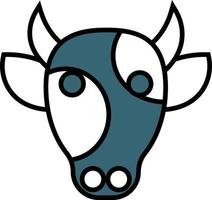 cabeza de vaca, ilustración, vector sobre fondo blanco.