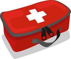 First aid kit, illustration, vector on white background