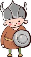 Child Viking, illustration, vector on white background