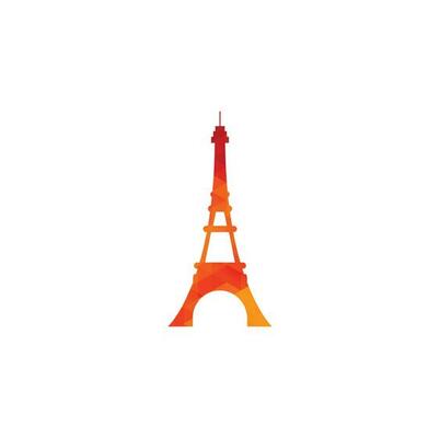 Eiffel tower logo design template. Paris logo design.