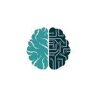 diseño del logotipo de conexión cerebral. plantilla de logotipo de cerebro digital. vector