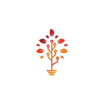 Tech Tree Logo Template Design. vector