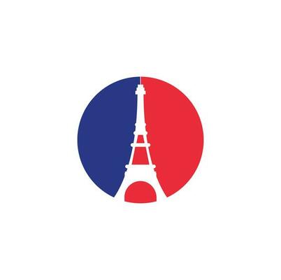 Eiffel tower logo design template. Paris logo design.