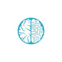 Brain connection logo design. digital brain logo template. vector