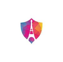 plantilla de diseño del logotipo de la torre eiffel. diseño del logo de París. vector