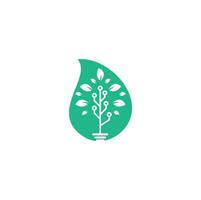 diseño de plantilla de logotipo de concepto de forma de gota de árbol tecnológico. vector