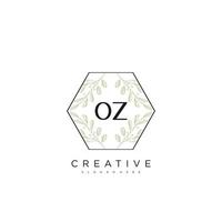 oz letra inicial flor logotipo plantilla vector premium vector art