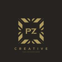 PZ initial letter luxury ornament monogram logo template vector