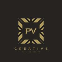 PV initial letter luxury ornament monogram logo template vector