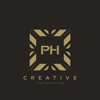 PH initial letter luxury ornament monogram logo template vector