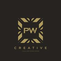 PW initial letter luxury ornament monogram logo template vector