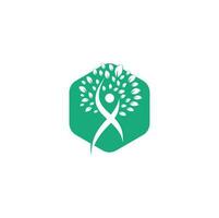 Human Tree Logo Design. Healthy People Tree Logo. vector