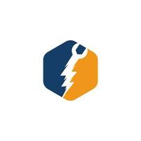 Flash Repair Logo Template Design Vector. Wrench thunder logo vector