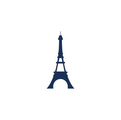 Eiffel tower logo design template. Paris logo design.