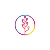 Tech Tree Logo Template Design. vector