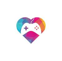 Game heart shape concept Logo Design Template. Stick Game Icon Logo. vector