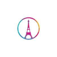 plantilla de diseño del logotipo de la torre eiffel. diseño del logo de París. vector