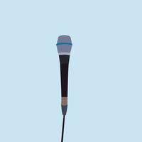 Black microphone, illustration, vector on white background.