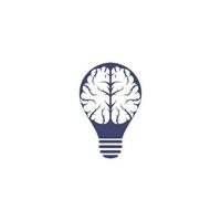 Brain bulb shape concept logo design. Brainstorm power thinking brain Logotype icon vector