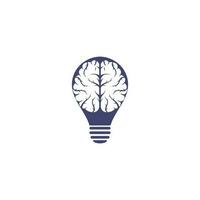 Brain bulb shape concept logo design. Brainstorm power thinking brain Logotype icon vector