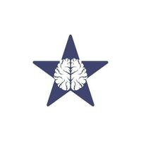 diseño del logotipo del concepto de forma de estrella cerebral. lluvia de ideas poder pensamiento cerebro logotipo icono vector