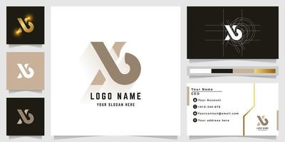 Letter Xb or Xo monogram logo with business card design vector