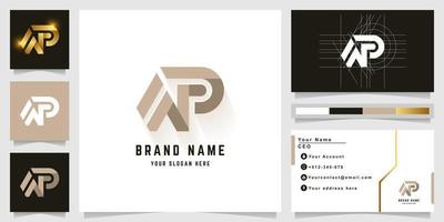 Letter WP or NP monogram logo with business card design vector