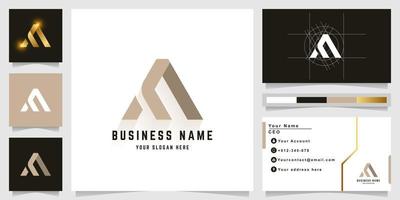 Letter AM or AA monogram logo with business card design vector