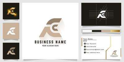 Letter FC or AC monogram logo with business card design vector