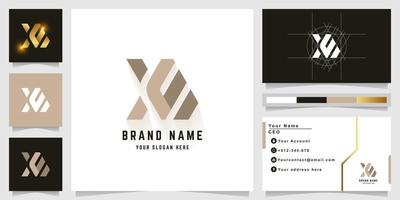 Letter XE or XW monogram logo with business card design vector