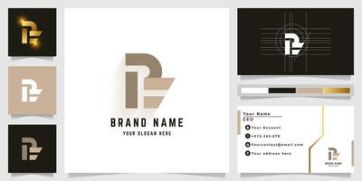 Letter Rt or Rz monogram logo with business card design vector