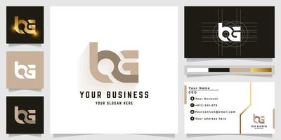 Letter bG or LOG monogram logo with business card design vector