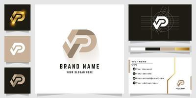 Letter VP or VD monogram logo with business card design vector